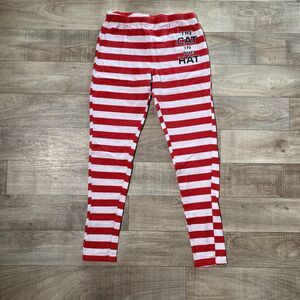 Dr Seuss Kids 12/14 PJ Pants Cat In The Hat Pajama Pants Loungewear Red White